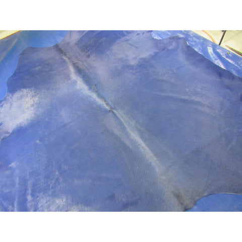 Dyed Dark Blue Cowhide Rug Size: 7.2x7.7 feet K-274