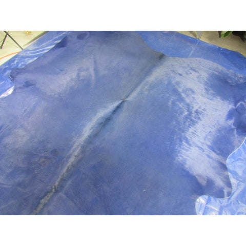 Dyed Dark Blue Cowhide Rug Size: 7.2x7.7 feet K-274