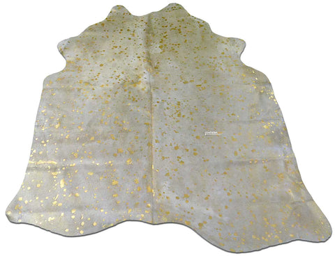 Gold Metallic Cowhide Rug Approximate Size: 5' X 5' Gold Metallic Cowhides