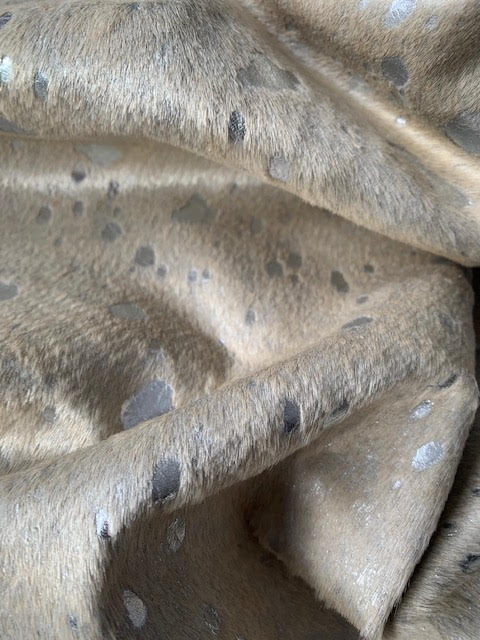 Silver Cowhide Rug Size: Average 7 1/2 X 7' Light Beige/Silver Acid Washed Cowhide Rug