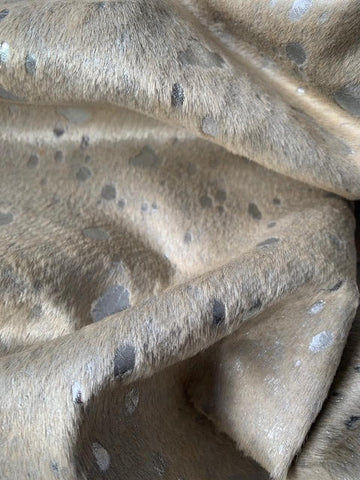 Silver Cowhide Rug Size: Average 7 1/2 X 7' Light Beige/Silver Acid Washed Cowhide Rug