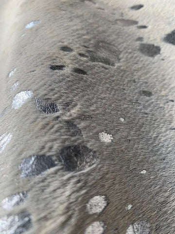 Silver Cowhide Rug Size: Average 7 1/2 X 7' Light Beige/Silver Acid Washed Cowhide Rug