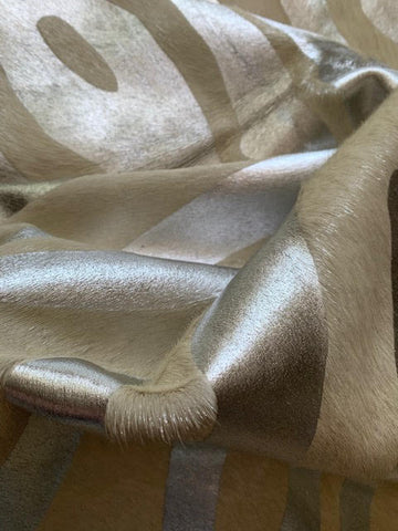 Silver Zebra Cowhide Rug - Size: 7 1/4' X 6 1/2' A-1506