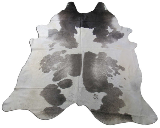 Grey & White Cowhide Rug (HUGE SIZE!) Size: 9x7 1/4 feet A-1878