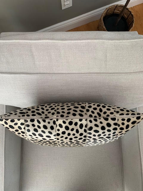 Mini Squares Cheetah Print Cowhide Cushion Cover - Size: 19 in x 19 in A-2076