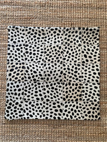 Mini Squares Cheetah Print Cowhide Cushion Cover - Size: 19 in x 19 in A-2076