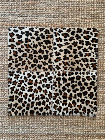 4 Squares Leopard Print Cowhide Cushion Cover - Size: 17 in x 17 in A-2078