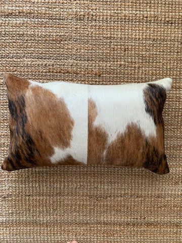 Tricolor Lumbar Cowhide Pillow Cover - Size: 22 in x 13 in A-2080