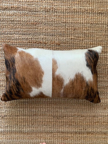 Lumbar Tricolor 2 Squares Front Cowhide Cushion Cover - 22in x 13in # A-2085