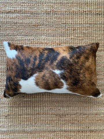 Lumbar Tricolor 2 Squares Front Cowhide Cushion Cover - 22in x 13in # A-2085