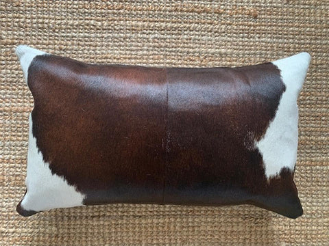 Tricolor Lumbar Cowhide Pillow Cover - Size: 21.5 in x 13 in A-2097