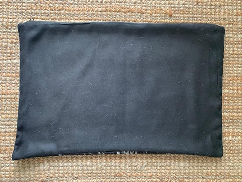 Salt & Pepper Black and White Lumbar Cowhide Cushion Cover - Size: 21.5 in x 13 in A-2098