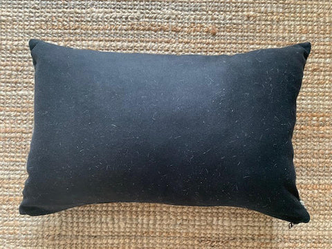 Salt & Pepper Black and White Lumbar Cowhide Cushion Cover - Size: 21.5 in x 13 in A-2098