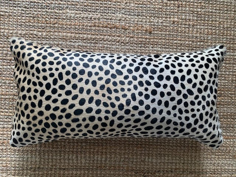 Cheetah Print Lumbar Cowhide Cushion Cover - Size: 23.5 in x 12 in A-2099