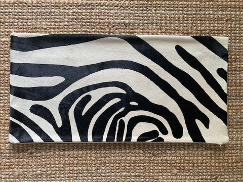 Zebra Print Lumbar Cowhide Cushion Cover - Size: 23.5 in x 12 in A-2101