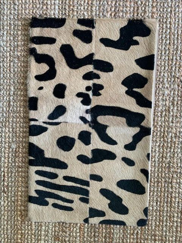 4 Rectangles Leopard Print Lumbar Cowhide Cushion Cover - Size: 20 in x 12 in A-2110