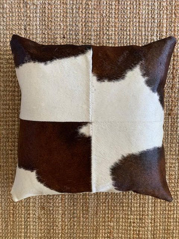 4 Squares Spotted Cowhide Cushion Cover - Size: 18 in x 18 in A-2115