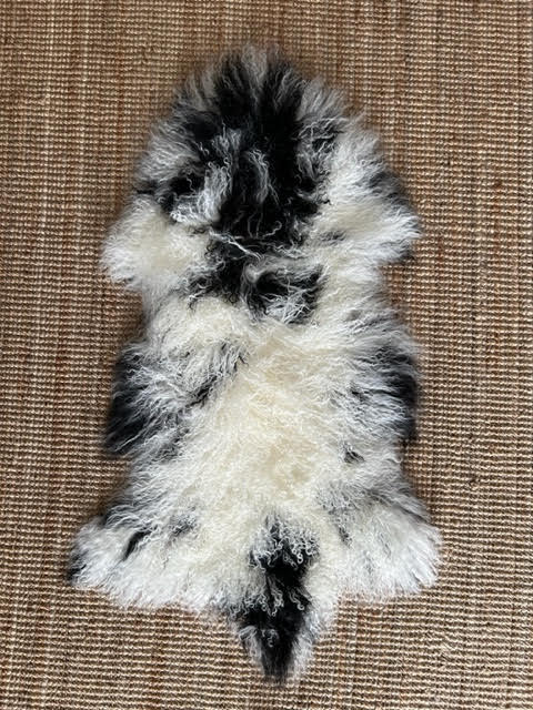 A-2400 Speckled Black and White Lamb Skin Average Size: 38X22 inches
