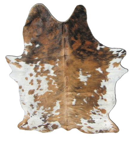 Speckled Tricolor Cowhide Rug Size: 7 1/4' X 6 1/2' Speckled Brown and White Cowhide Rug B-001