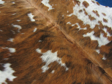 Speckled Tricolor Cowhide Rug Size: 7 1/4' X 6 1/2' Speckled Brown and White Cowhide Rug B-001