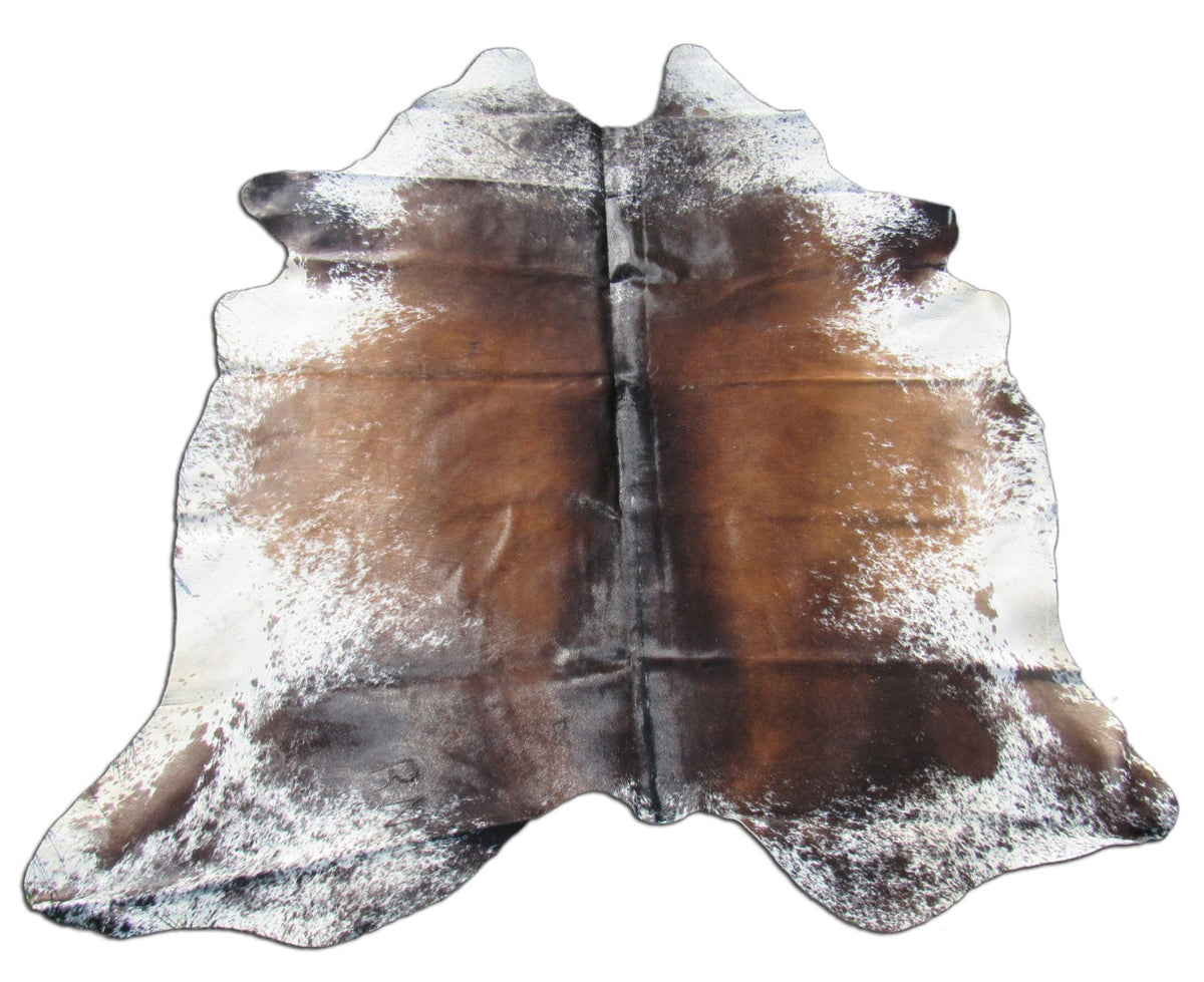 Speckled Longhorn Cowhide Rug Size: 8' X 7' Brown/White Cowhide Rug B-003