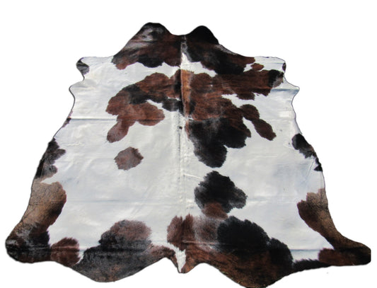 Brown & White Cowhide Rug Size: 7 1/4' X 7 1/4' Spotted Brown and White Cowhide Rug B-005