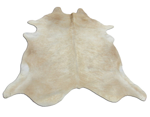 Beige Cowhide Rug Size: 7 1/4' X 7' White/Beige Cowhide Rug B-014