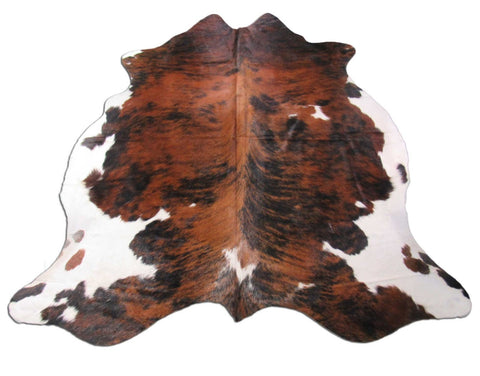 Speckled Tricolor Cowhide Rug Size: 6 3/4' X 6 1/2' Speckled Brown and White Cowhide Rug B-026