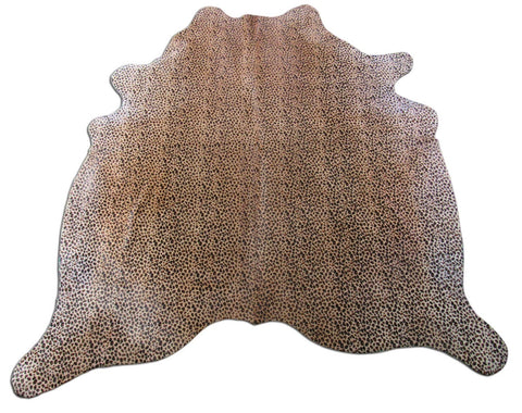 Leopard Print Cowhide Rug Size: 6 3/4' X 6 3/4' Beige/Brown Leopard Cowhide Rug B-037