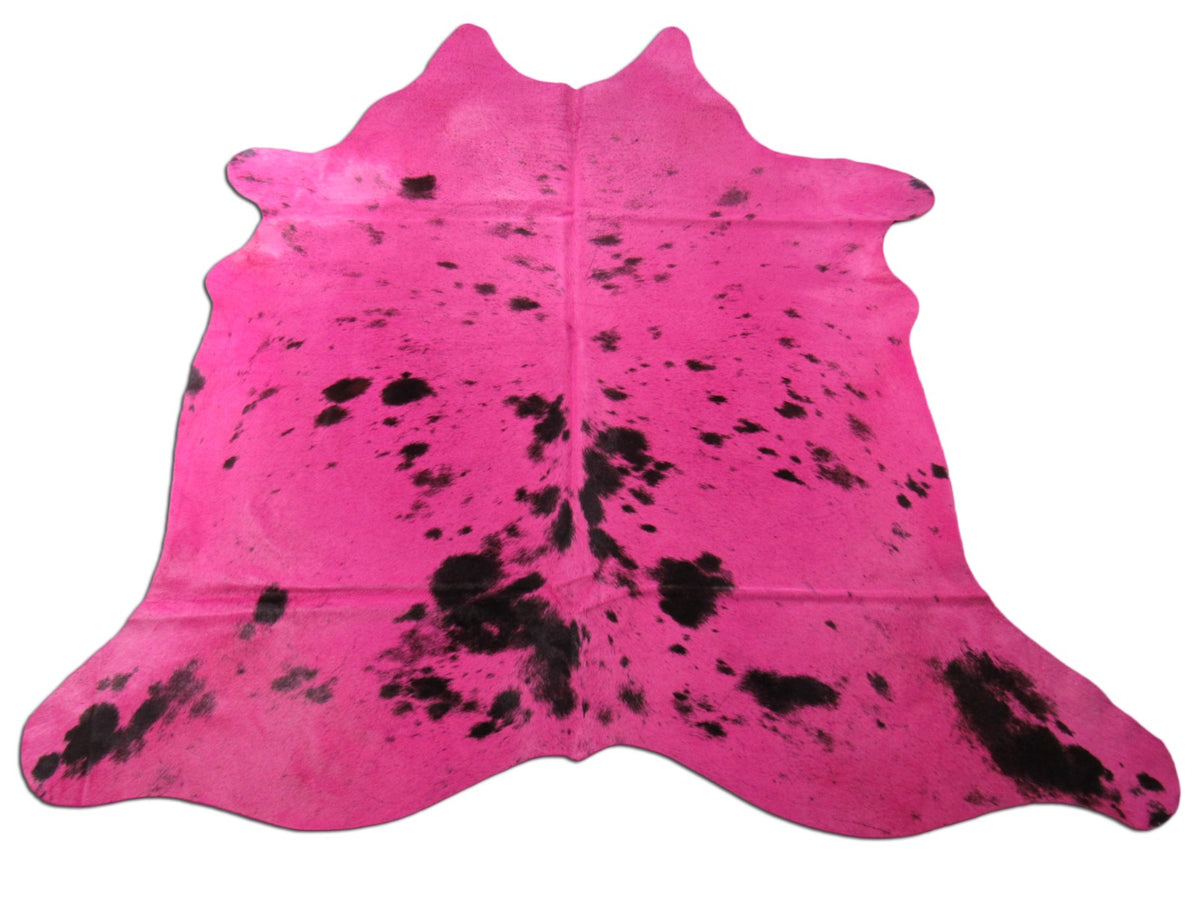 Pink Cowhide Rug Size: 7' X 6 1/2' Dyed Pink Salt & Pepper Cowhide Rug B-041