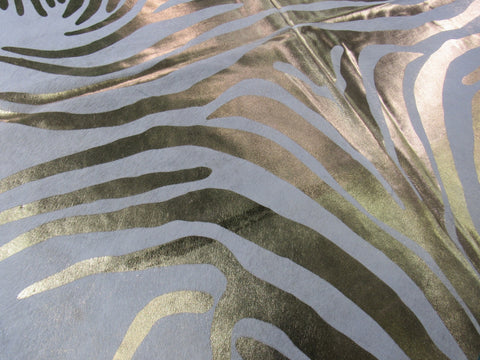 Gold Zebra Print Cowhide Rug Size: 6 1/2' X 6 1/2' Beige/Gold Zebra Cowhide Rug B-051