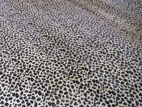 Leopard Print Cowhide Rug Size: 7' X 6 3/4' Beige/Brown Leopard Cowhide Rug B-058