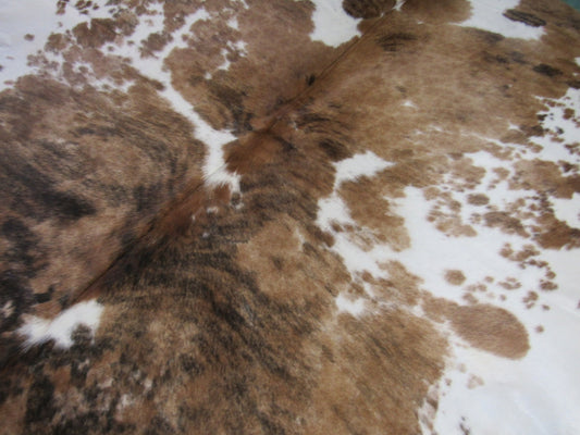Speckled Tricolor Cowhide Rug Size: 8 1/2' X 7 1/2' Speckled Brown and White Cowhide Rug B-067