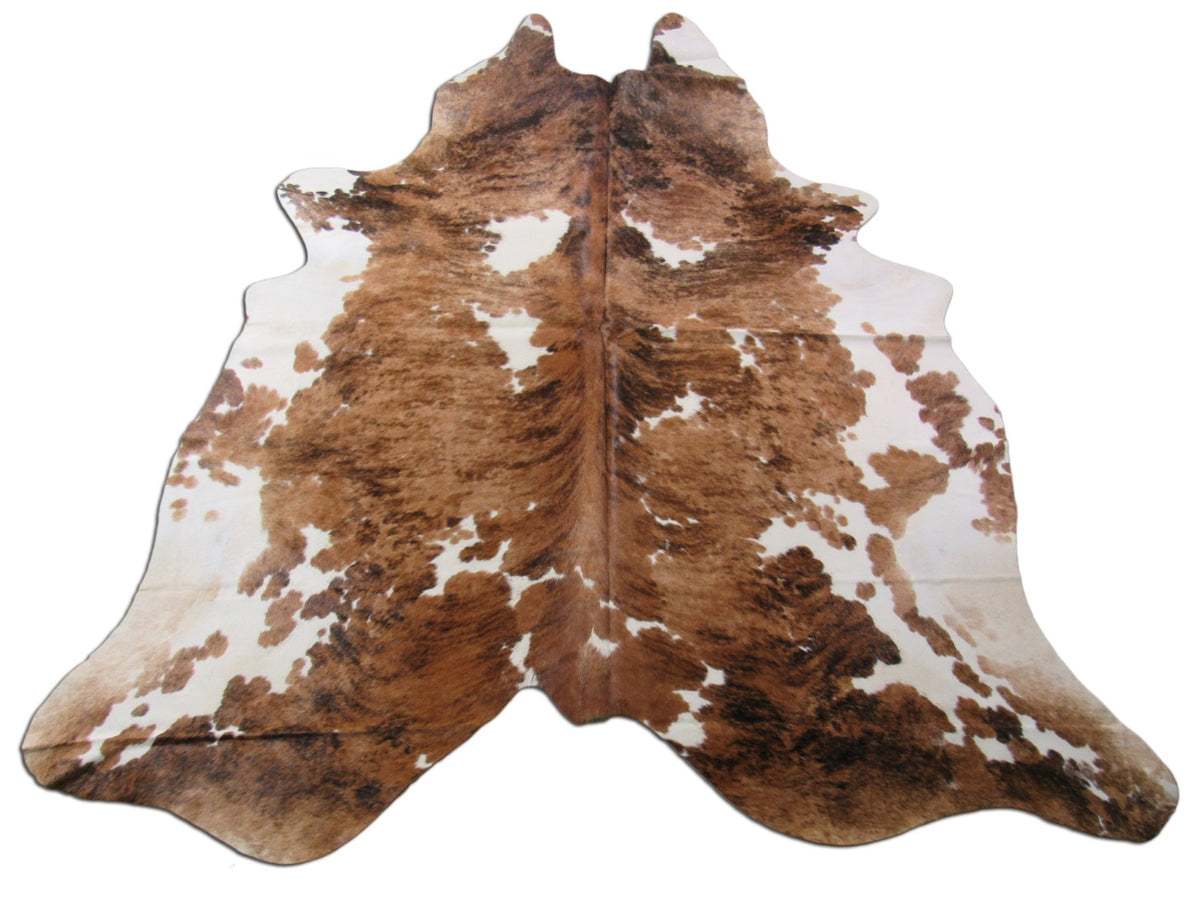 Speckled Tricolor Cowhide Rug Size: 7 1/4' X 7' Speckled Brown and White Cowhide Rug B-068