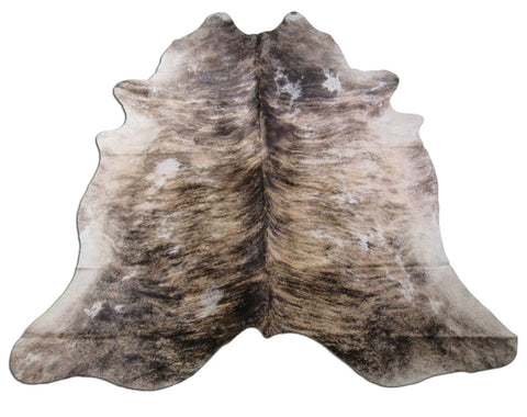 Medium Brindle Cowhide Rug Size: 8' X 7' Beige/Brown Brindle Cowhide Rug B-086