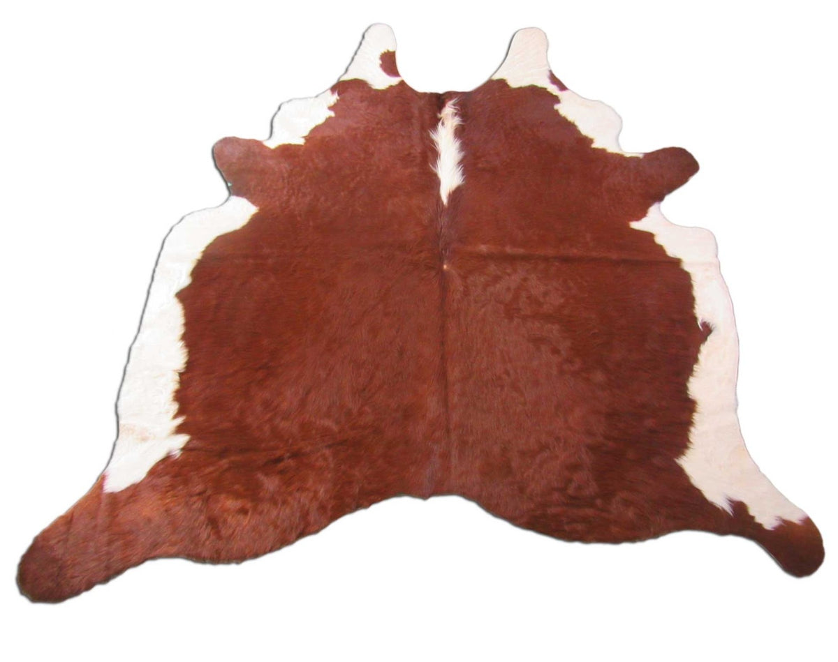 Hereford Cowhide Rug (Longish Hair/ Veggie Tanned) Size: 6.5x6.5 feet B-138