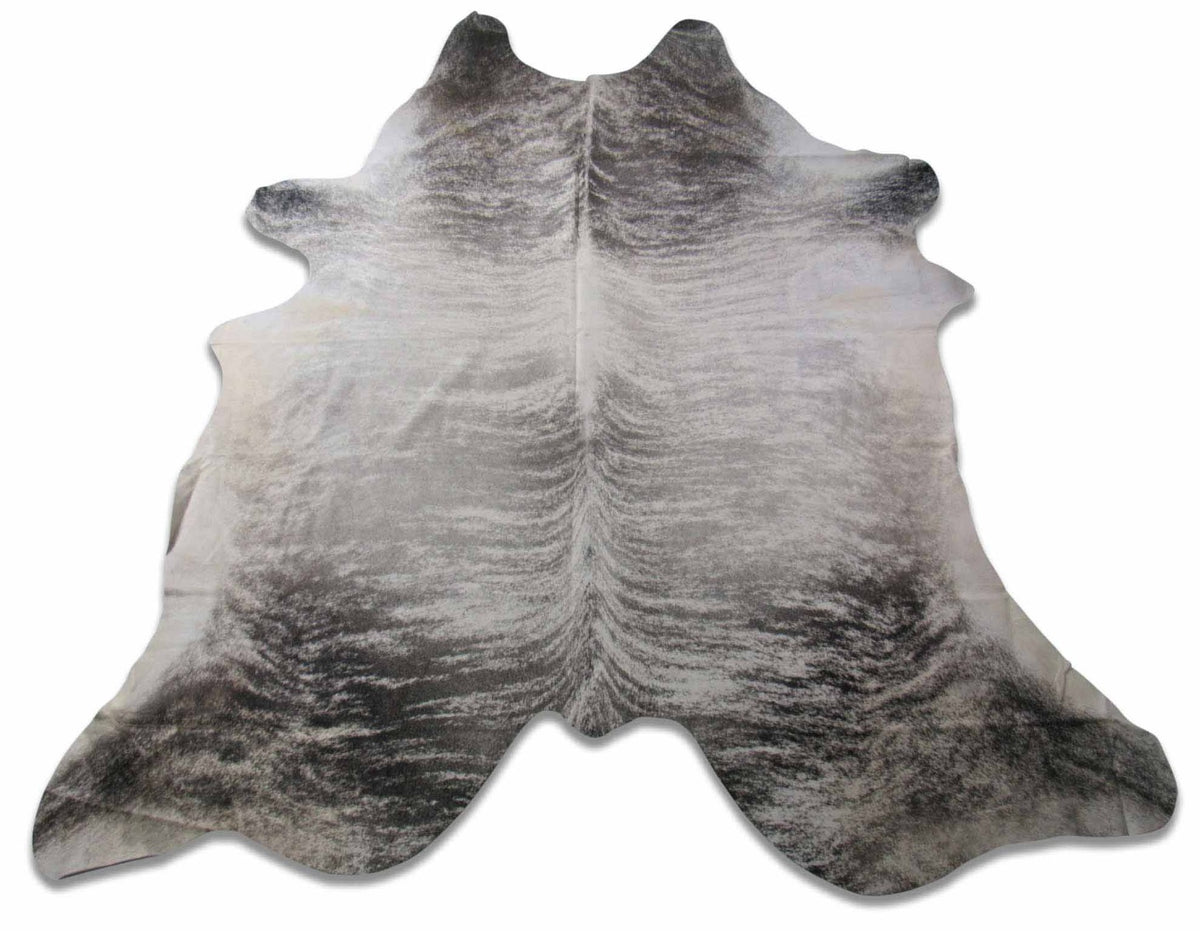 Medium Grey Brindle Cowhide Rug - Size: 8 1/4' x 7 1/4' (HUGE) B-145