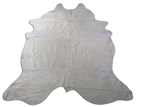 Natural White Cowhide Rug (medium length hair) Size: 8x7 feet B-201