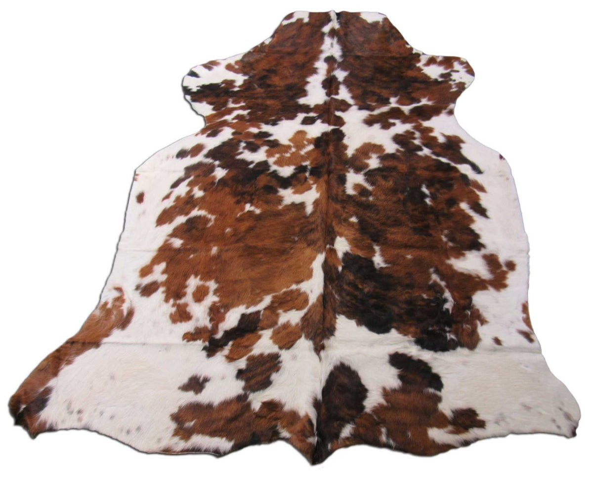 Gorgeous Tricolor Cowhide Rug Size: 6 1/2x5 3/4 feet B-212