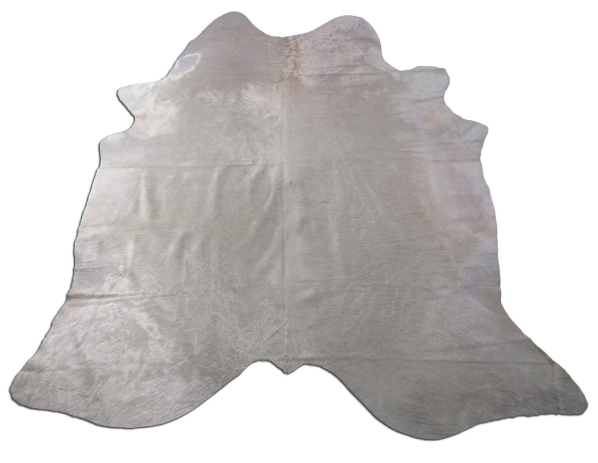 Natural White/Ivory Cowhide Rug - Size: 7 1/4' x 6 3/4' B-218