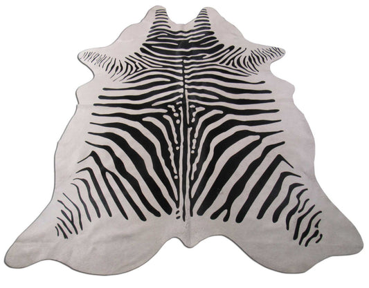 Zebra Cowhide Rug (multiple small patches) Size: 7x6.5 feet B-233