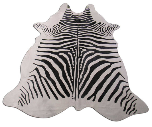 Zebra Cowhide Rug (small patch) Size: 7x6 feet B-235