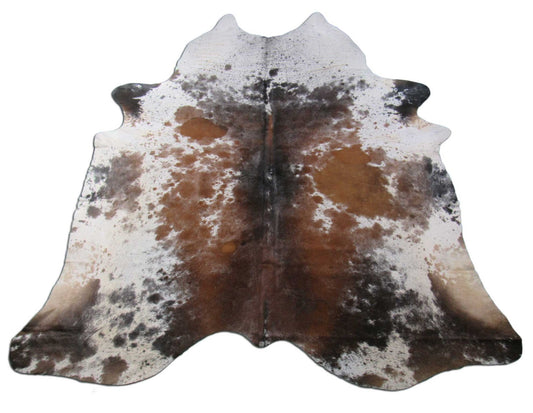 Gorgeous Tricolor Speckled Brazilian Cowhide Rug Size: 7.75x7 feet B-282