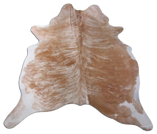 Beige Brindle Cowhide Rug Average Sizes 6X6/ 7x6 feet