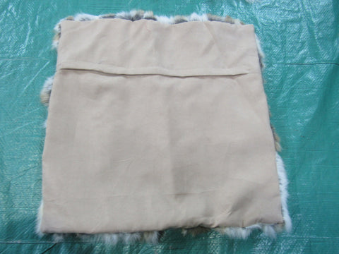 Brown Rabbit Pillow Cover - Size: 16" X 16" - Real Rabbit Pillow Cover