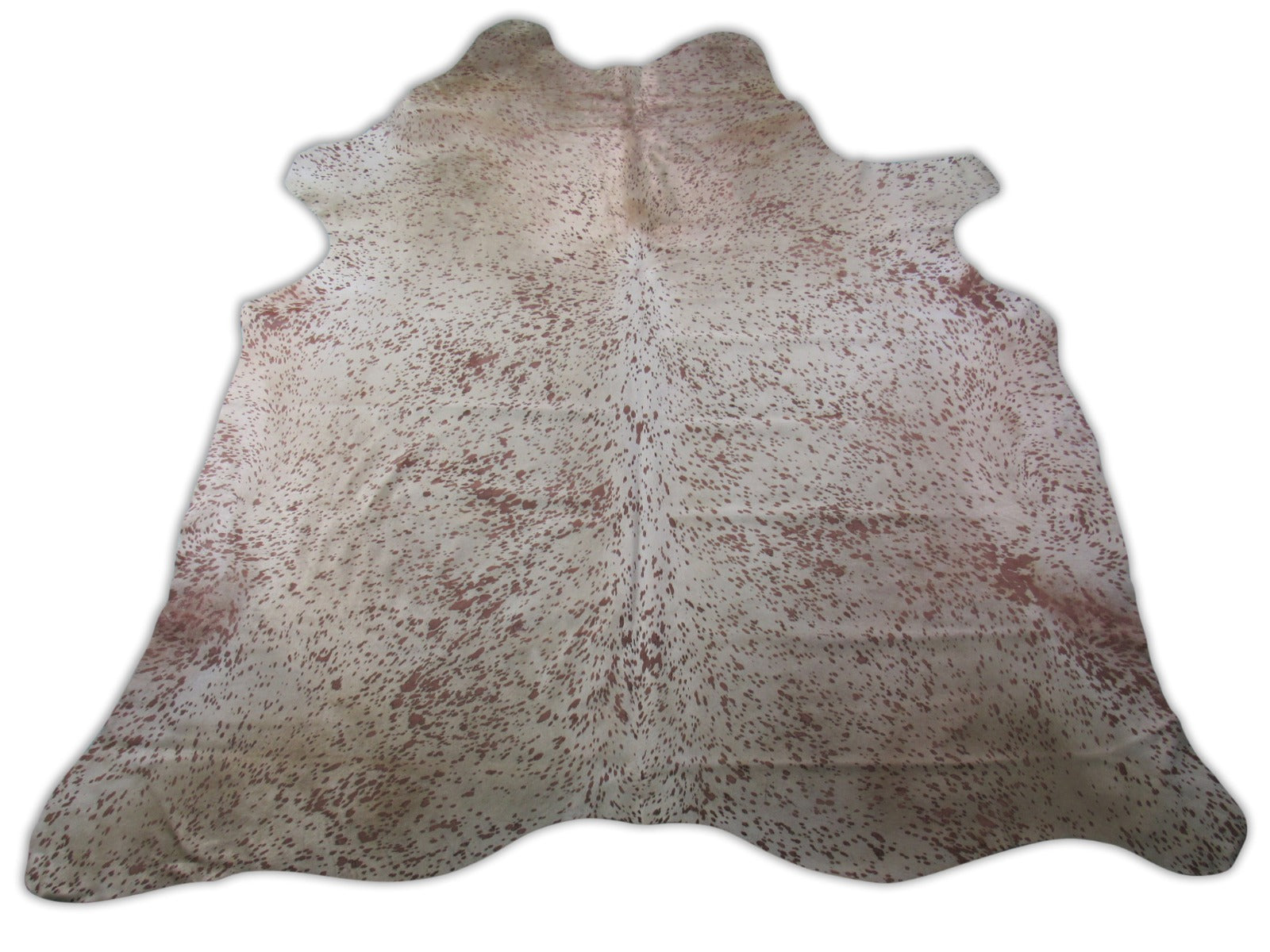 Beige with Muted Pink Acid Wash Devore Cowhide Rug - Size: 7 3/4' X 7 1/4' C-1194