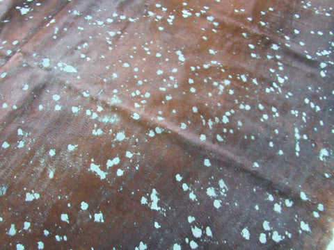 Seafoam Green Cowhide Rug Size: 8' X 6 1/2' Brown/Green Acid Washed Cowhide Rug C-1195