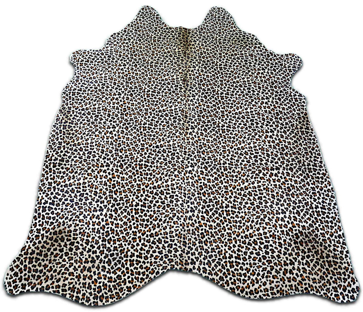 Leopard Print Cowhide Rug Size: 7 1/4' X 5 1/2' Leopard Cowhide Rug C-127