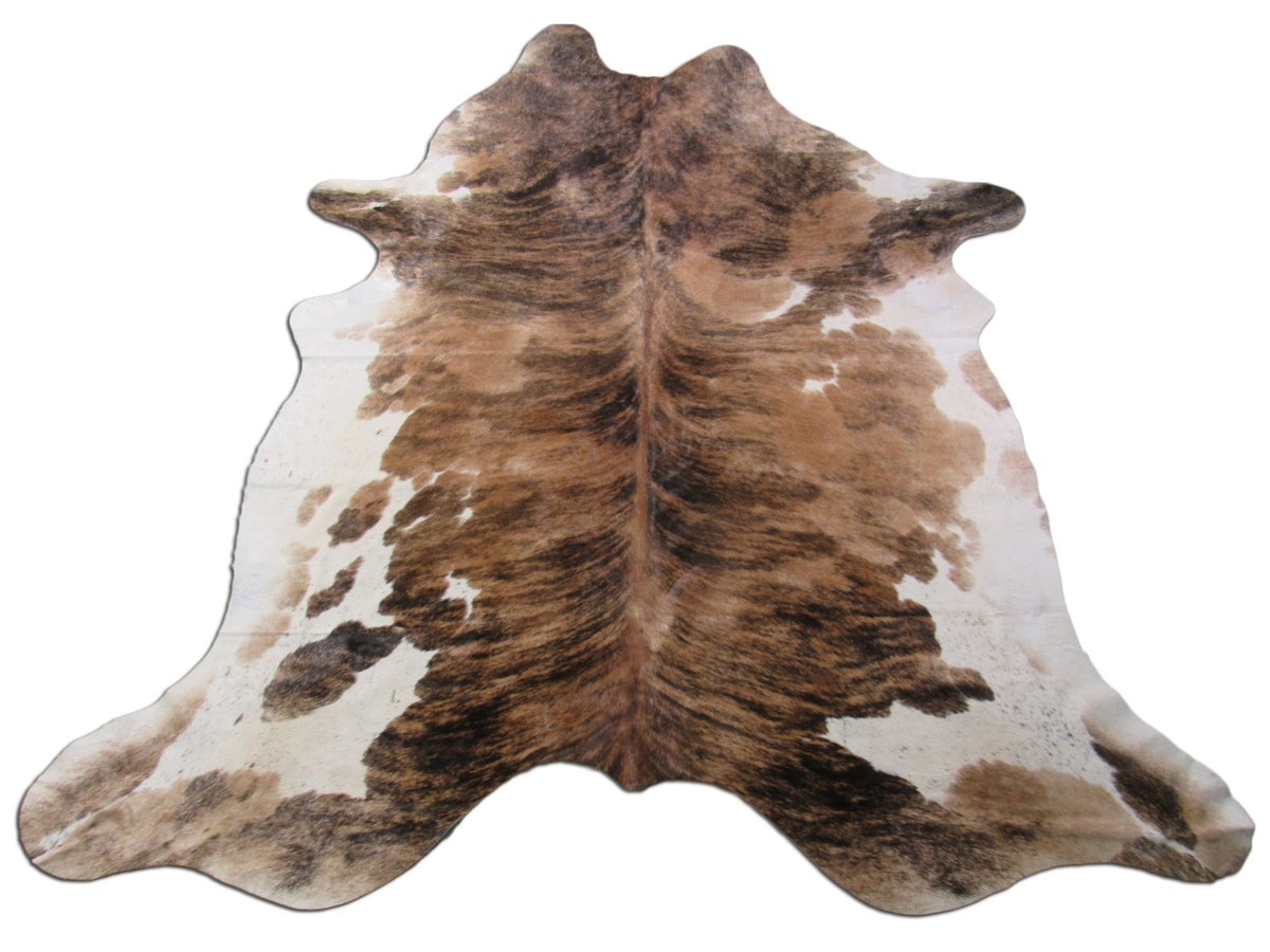 Beige Brindle Cowhide Rug Size: 7 1/4' X 7 1/4' Beige/Brown Brindle Cowhide Rug C-1283