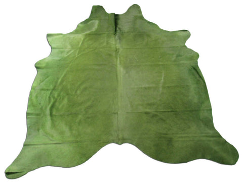 Dyed Green Cowhide Rug - Size: 7' x 6 3/4' C-1332